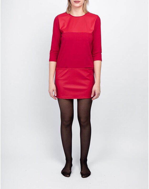 Moteriška raudona laisvalaikio suknelė LEN06-2