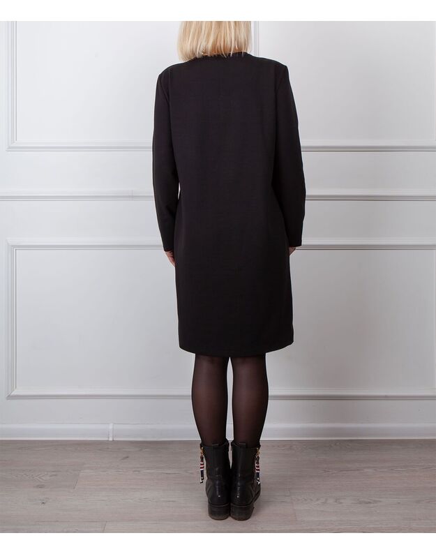 Moteriška juoda laisvalaikio suknelė su piešiniu LEN03