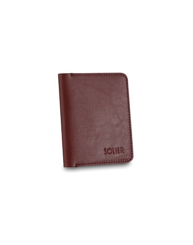 Slim leather men's wallet SOLIER SW11 SLIM maroon