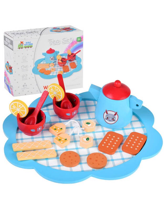 A charming wooden tea set for cookies ZA4132