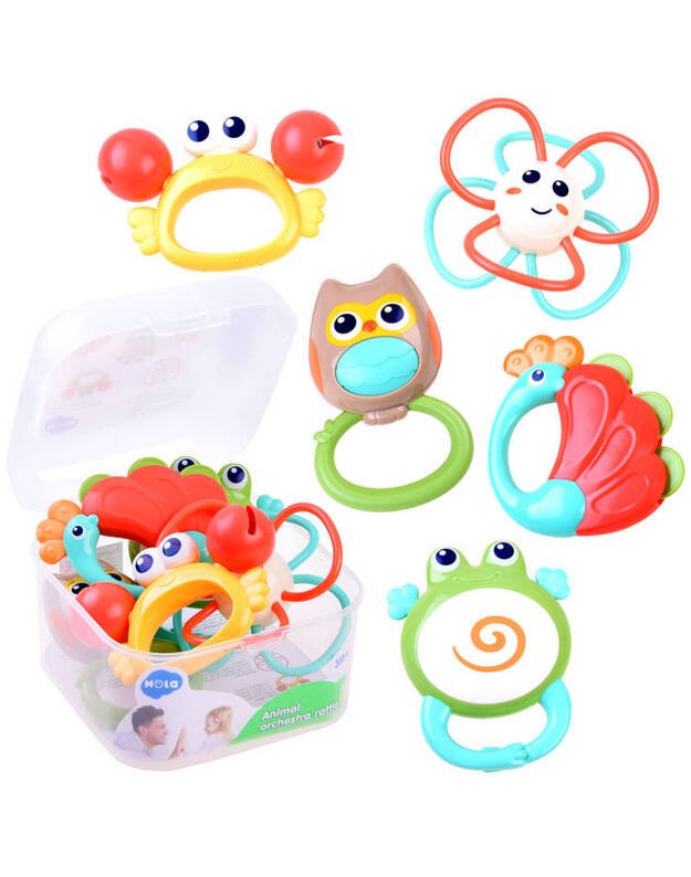 A set of rattles teether 5 animals ZA3679