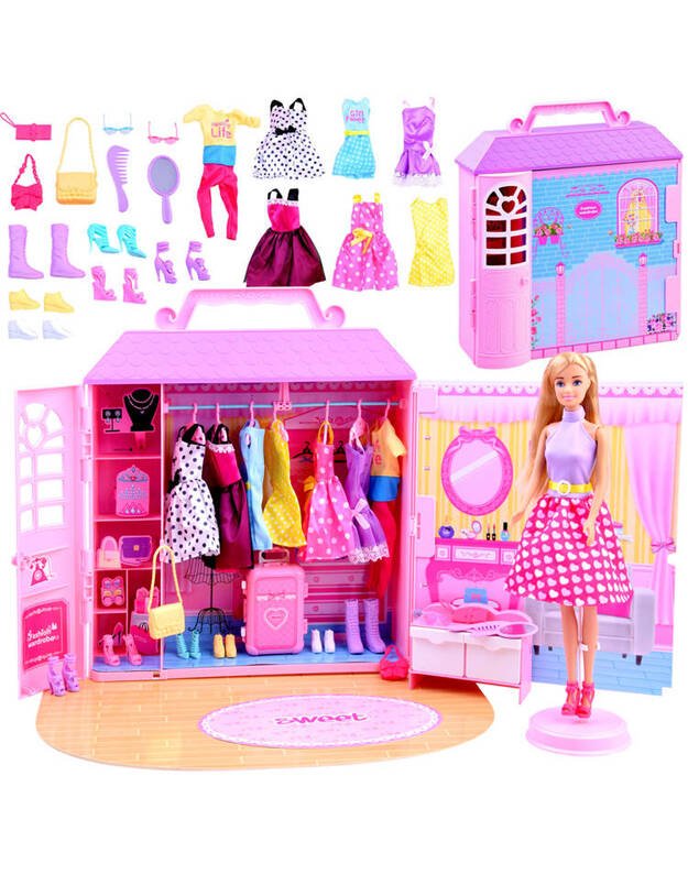 Anlily Doll + cottage with clothes + handbags ZA 2228