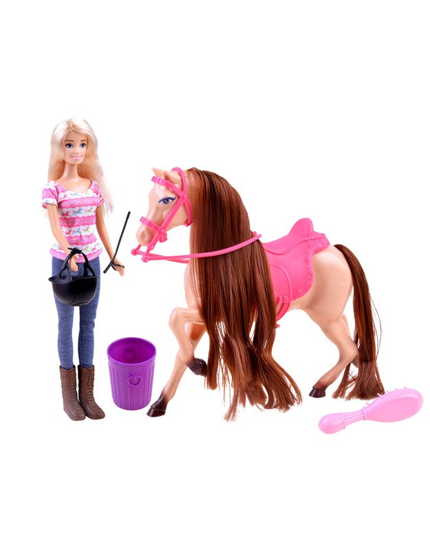 Anlily Doll Jockey with a horse + accessories ZA3919