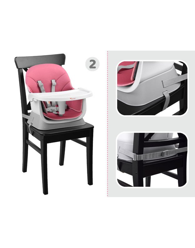 Aukšta maitinimo kėdutė  6in1 - rožinė