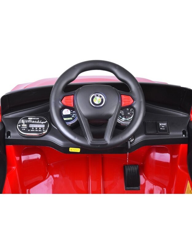 BMW elektromobilis + automobilio rakteliai + nuotolinio valdymo pultelis - raudonas