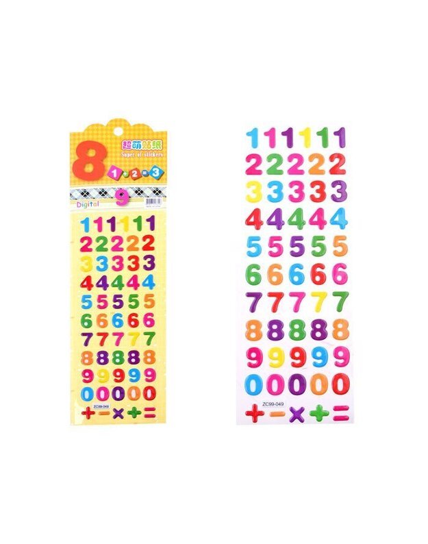 Colorful stickers convex digits fruit pies ZA1813