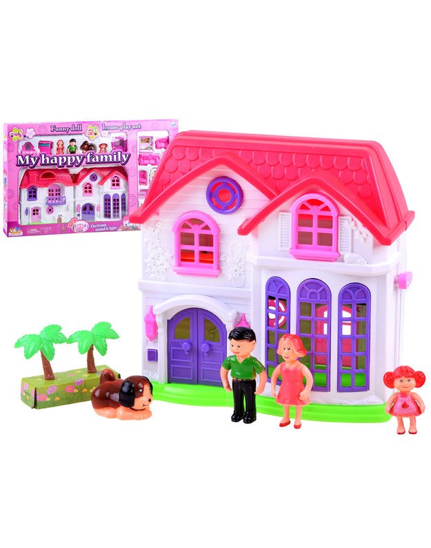 Folding family HOUSE + doll furniture ZA3747