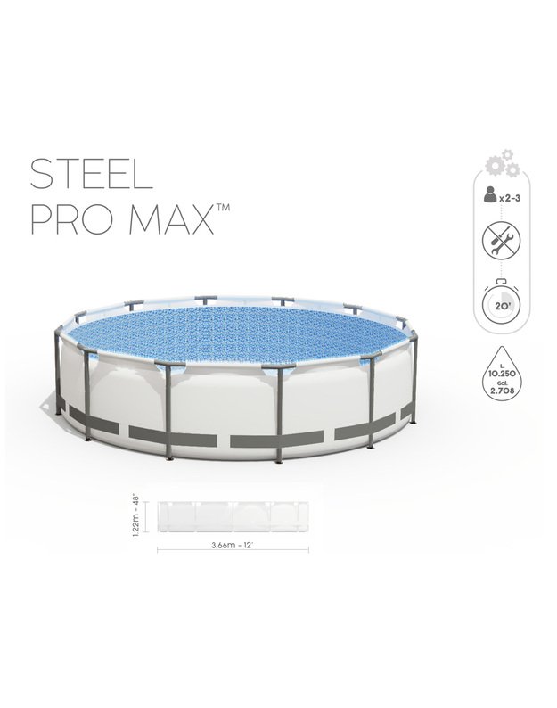Karkasinis baseinas Bestway STEEL-PRO MAX 11in1 366x122 cm