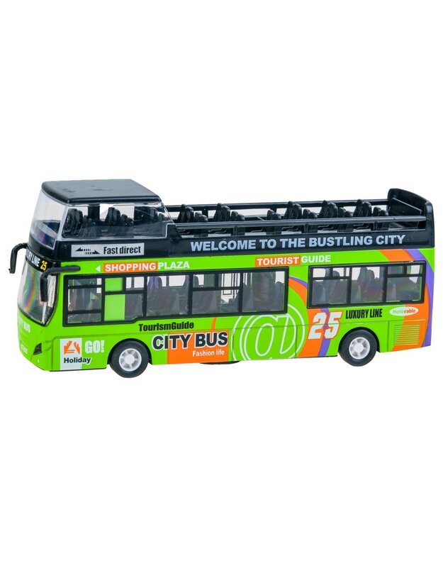 Metalinis dviaukštis autobusas - žalias