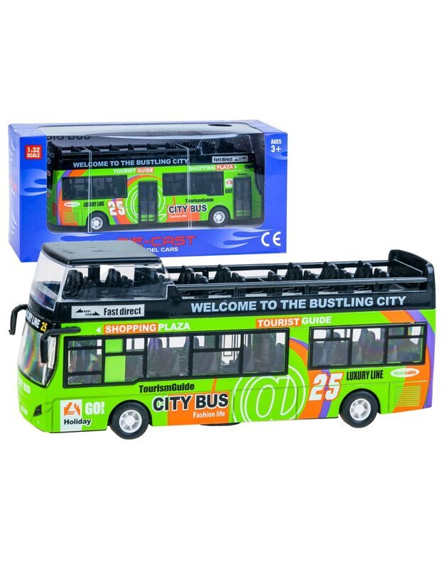 Metalinis dviaukštis autobusas - žalias