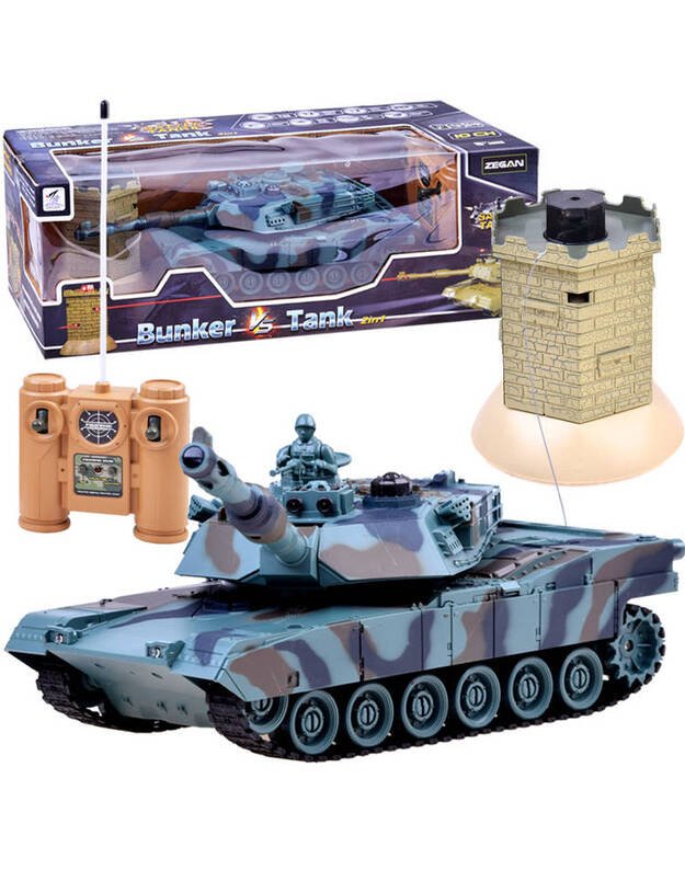 Remote controlled tank + battle bunker RC0424
