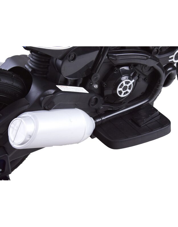 Vaikiškas elektromobilis motociklas su papildomais ratukais - juodas