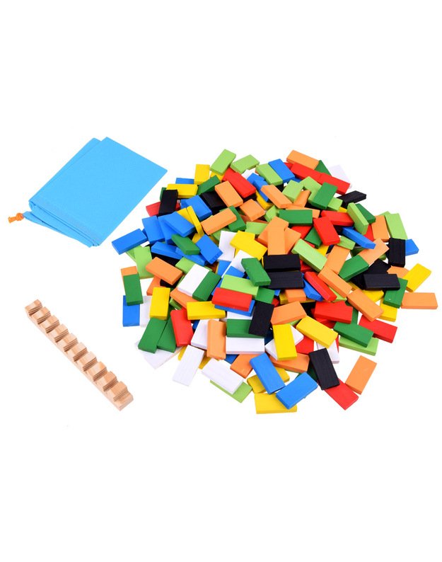 Wooden colored DOMINO blocks 300 pieces ZA3861